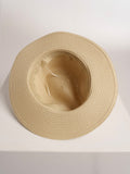 Chapeau de Paille Deluxe Crème Avec Lanière beige
