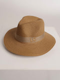 Strohoed Deluxe Bruin Met Beige Band