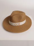 Strohoed Deluxe Bruin Met Witte Band