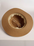 Strohoed Deluxe Bruin Met Beige Band