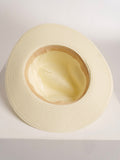 Straw Hat Deluxe Creme With White Strap