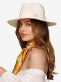 Straw Hat Deluxe Creme With White Strap