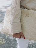 Teddy-Laptop-Tasche in Creme