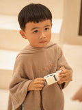 Musselin-Poncho Taupe