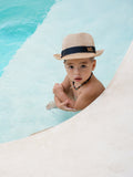 Straw Hat Deluxe Kids Cream With Black Strap
