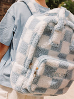 Mochila Grande Cuadros Azul