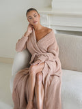 Bathrobe Teddy Beige Long