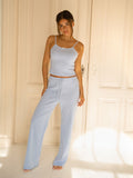 Pyjama Baumwolle Lang Blau