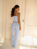 Pyjama Baumwolle Lang Blau