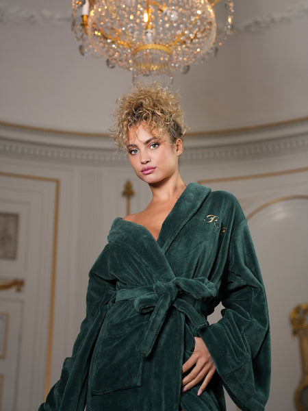 Hommey Green Robe | Soft & Cosy Unisex Cotton Dressing Gown
