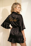 Ruffle Kimono Midnight Black