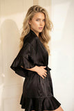 Ruffle Kimono Midnight Black