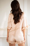 Pijama Volantes Crema