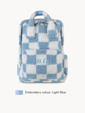 Mochila Grande Cuadros Azul
