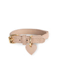 Collier pour chat en cuir beige