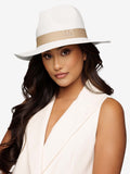 Straw Hat Deluxe Bright White Beige Strap