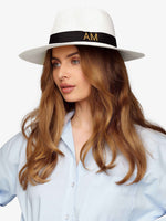 Chapeau de Paille Deluxe Brun Avec Lanière beige