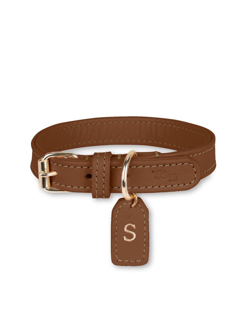 Hundehalsband Leder Braun