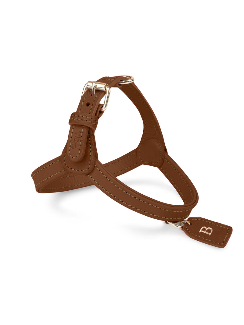 Dog Harness Leather Brown