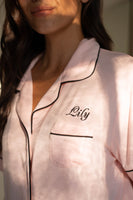 Pyjama Modal Pink Black Piping