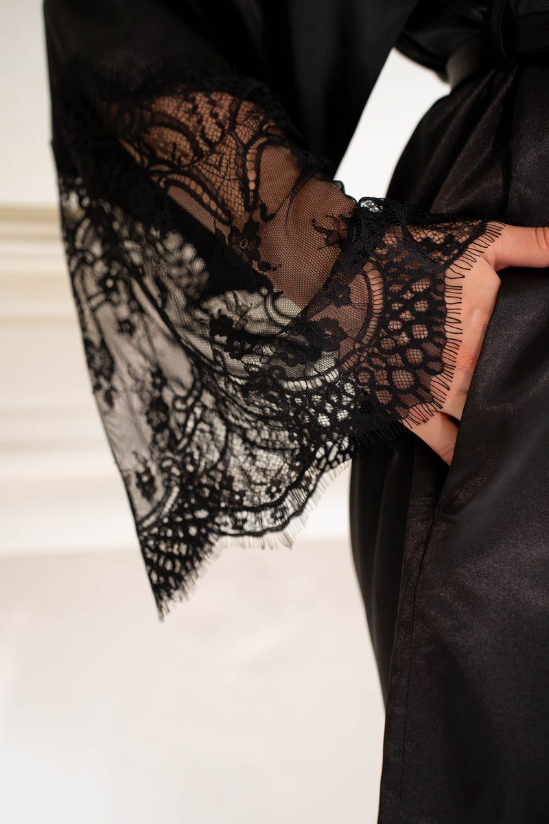 Spitzenkimono Schwarz