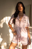 Pyjama Modal Pink Black Piping