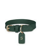 Dog Collar Leather Green