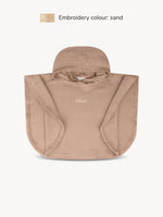Musselin-Poncho Taupe