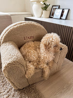 Fauteuil en Peluche Beige