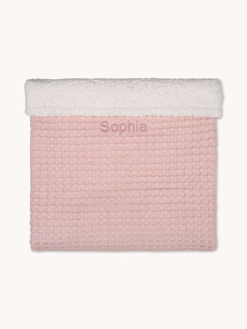 Waffel Teddy-Decke Blush Rosa