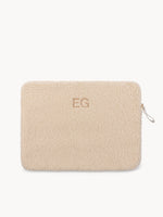 Teddy-Laptop-Tasche in Creme