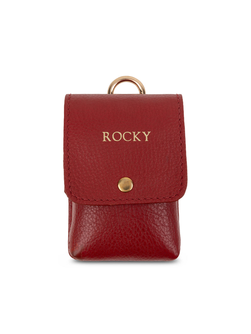 Hundekotbeutelhalter Leder Rot