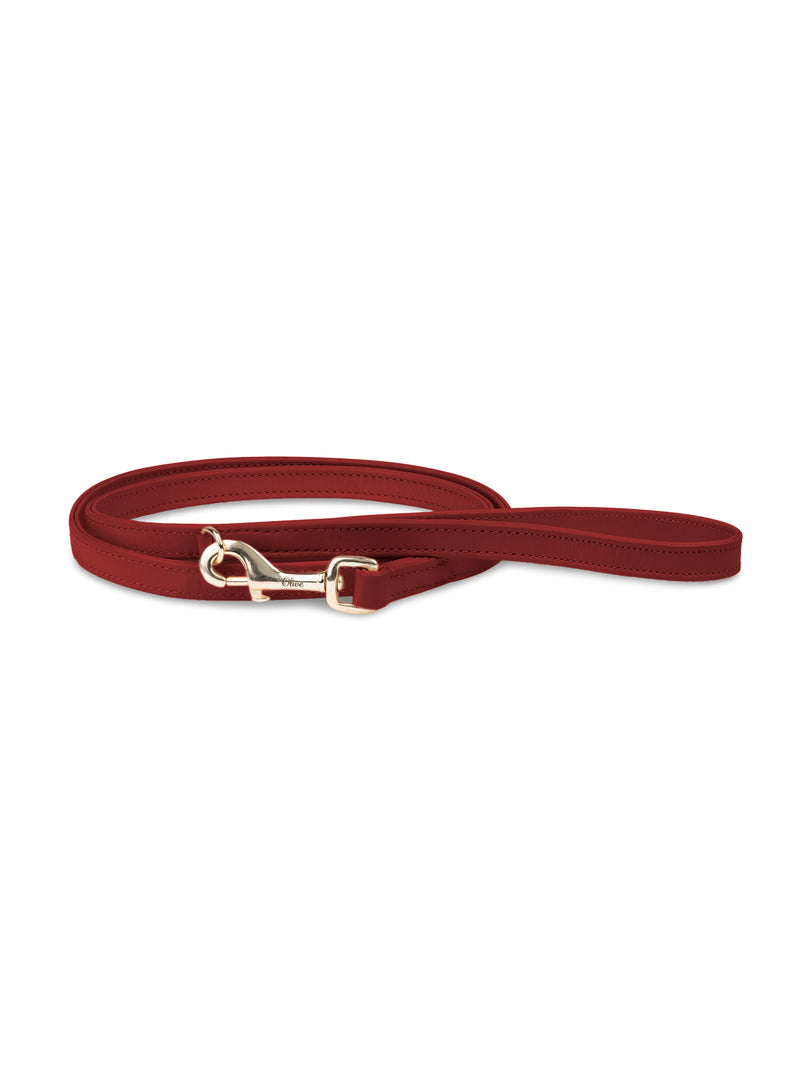 Dog Leash Leather Red