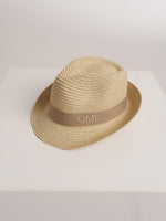 Sombrero de Paja de Lujo Infantil Crema Con Cinta Beige