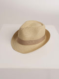 Chapeau de Paille Deluxe Enfants Crème Avec Lanière Beige