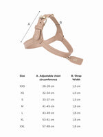 Dog Harness Leather Beige