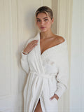 Bathrobe Teddy Off-white Long