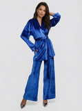 Pyjama Velvet Suit Cobalt Blue