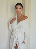 Bathrobe Teddy Off-white Long