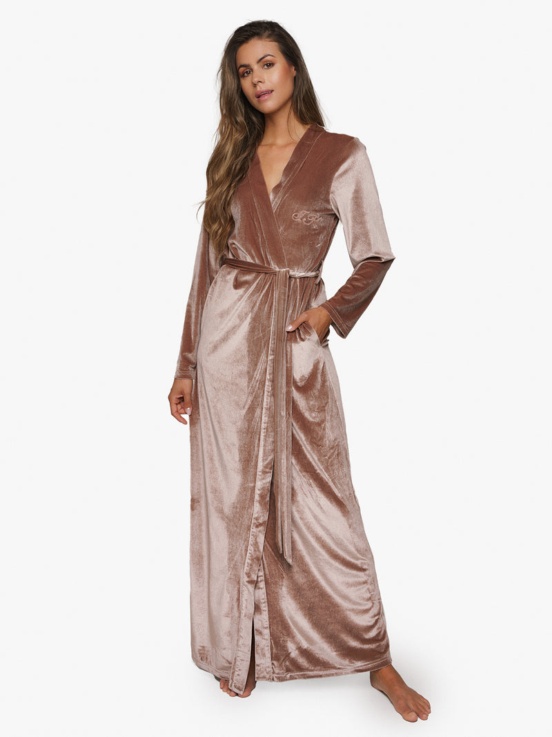 Kimono Samt Braun