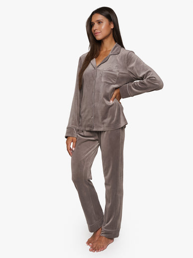 Pyjama-Velours Grau