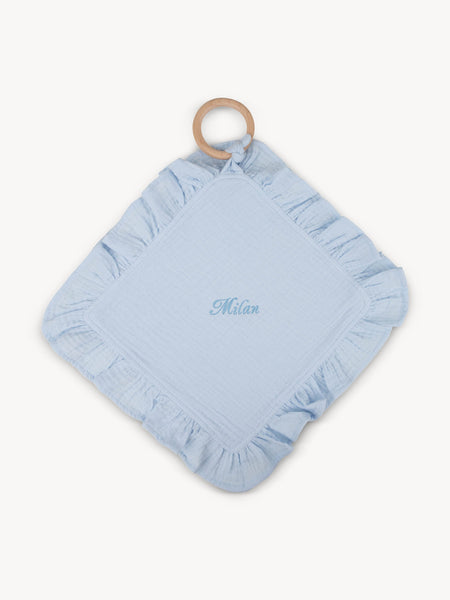 Hydrophilic Ruffle Pacifier Cloth Baby Blue