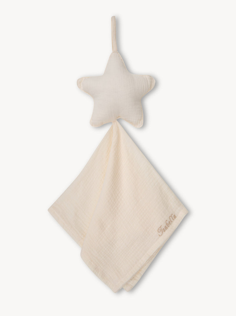 Musselin-Schnullertuch Stern Creme