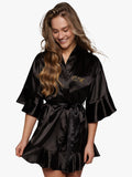 Ruffle Kimono Midnight Black