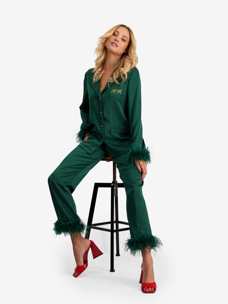 Pijama Pluma Verde Esmeralda