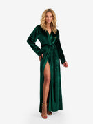 Kimono En Velours Vert Émeraude