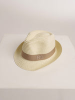 Straw Hat Deluxe Kids Off-White With Beige Strap