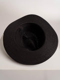 Sombrero De Paja De Lujo Negro Con Correa Beige