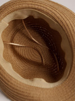 Sombrero de paja de lujo Niños Marrón Con cinta Negro