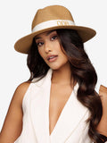 Sombrero de Paja De Lujo Marrón con Cinta Blanca